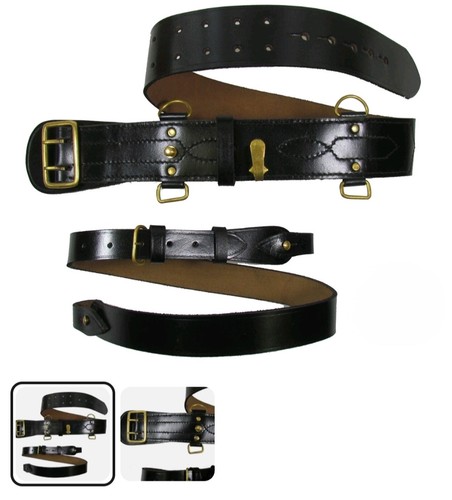 Sam browne belt black real - browne,