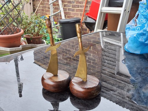 Pair wwi military brass - pair,
