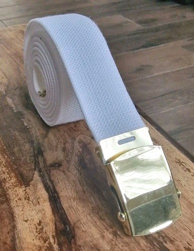 White military belt - white,