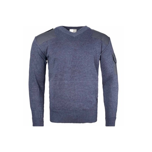 Blue neck raf wool jumper - v-neck,